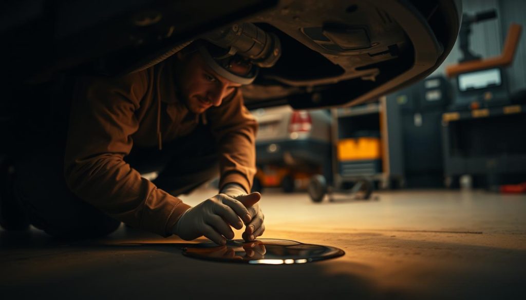 vehicle fluid leak diagnosis