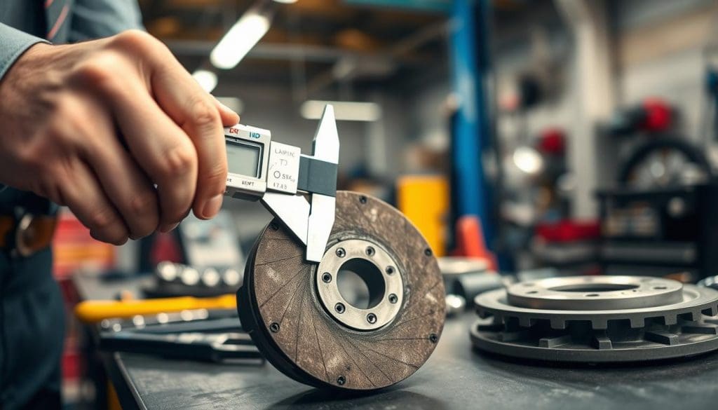 brake pad wear inspection