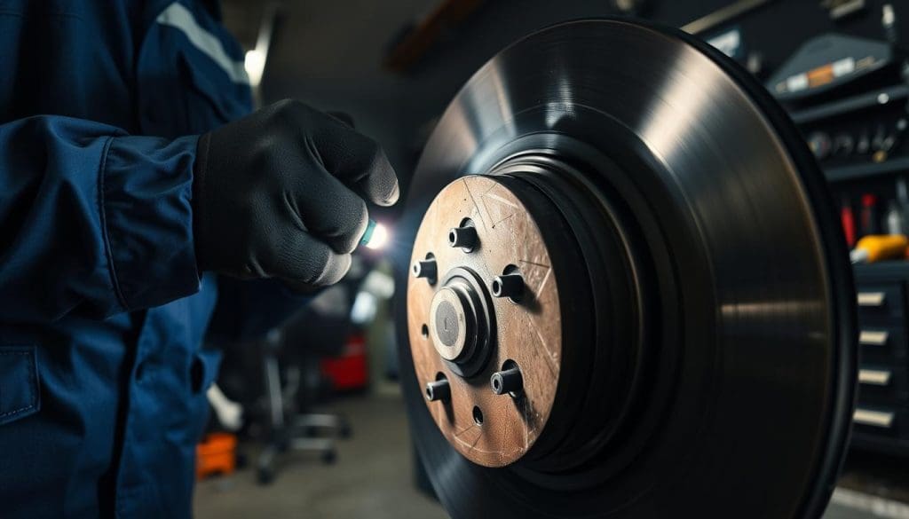 brake pad wear inspection