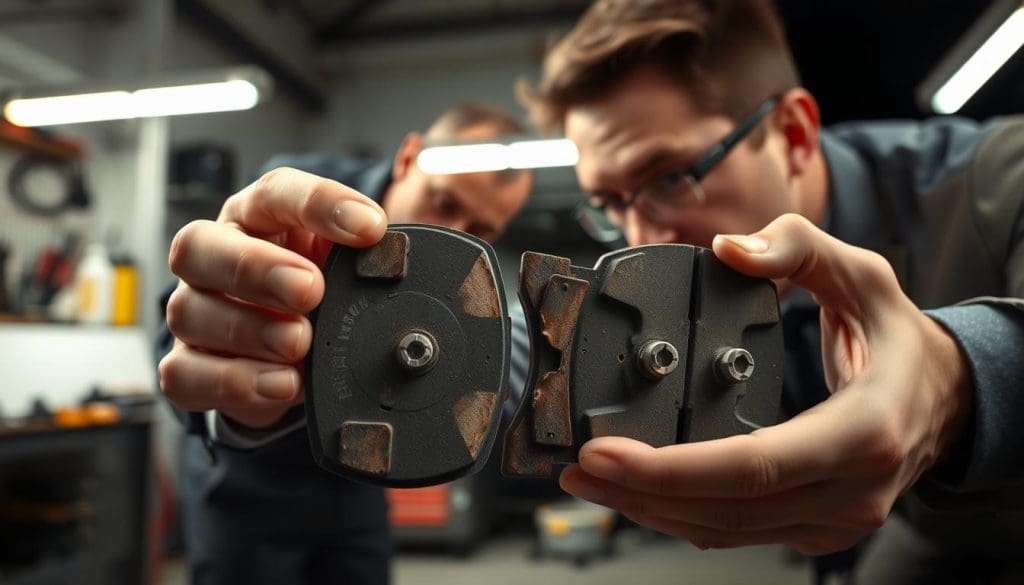 brake pad wear inspection