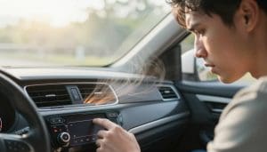 AC blowing warm air car