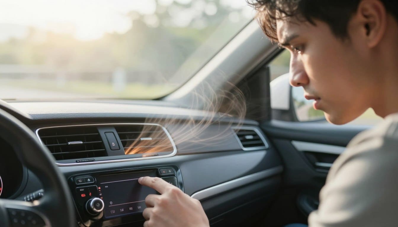 AC blowing warm air car