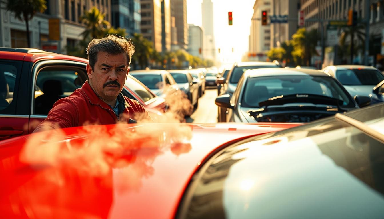 car overheating in traffic